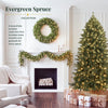 Evergreen Spruce Christmas Tree Pre-Lit Artificial Decor Dual Color